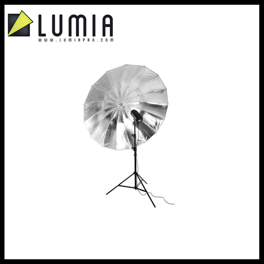 Lumia Silver Reflective Parabolic Umbrella for Studio Photography Lighting Modifier 100cm 40 inch