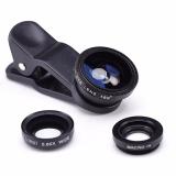 Universal Clip 3 In 1 Fisheye-lens Wide-angle Macro Lens Kit LS001 Black